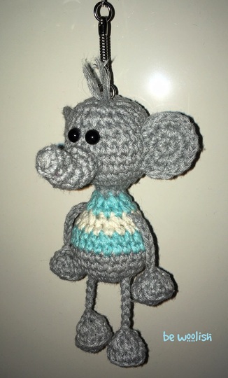 Glücksbringer Elefant groß - Schlüsselanhänger / Taschenbaumler - Häkelanleitung