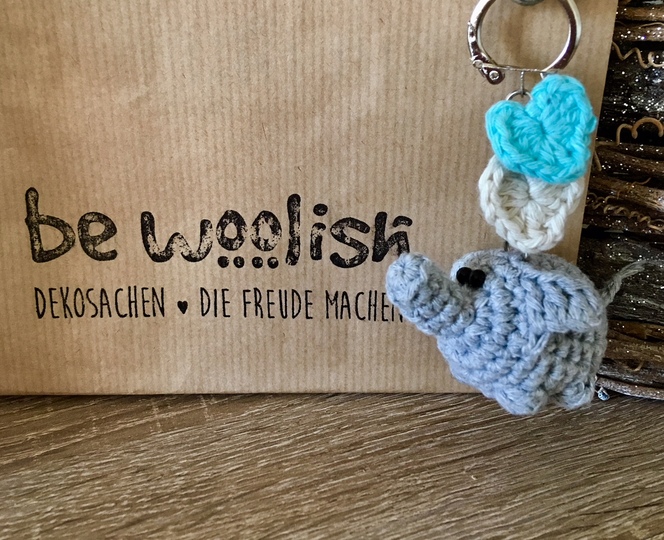 Glücksbringer Elefant klein - Schlüsselanhänger / Taschenbaumler - Häkelanleitung
