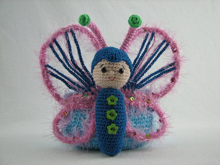 Häkelanleitung Körbchen "Schmetterling"