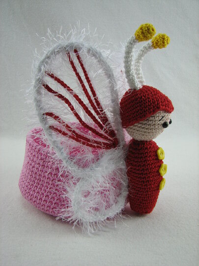 Häkelanleitung Körbchen "Schmetterling"