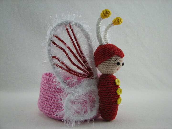 Häkelanleitung Körbchen "Schmetterling"