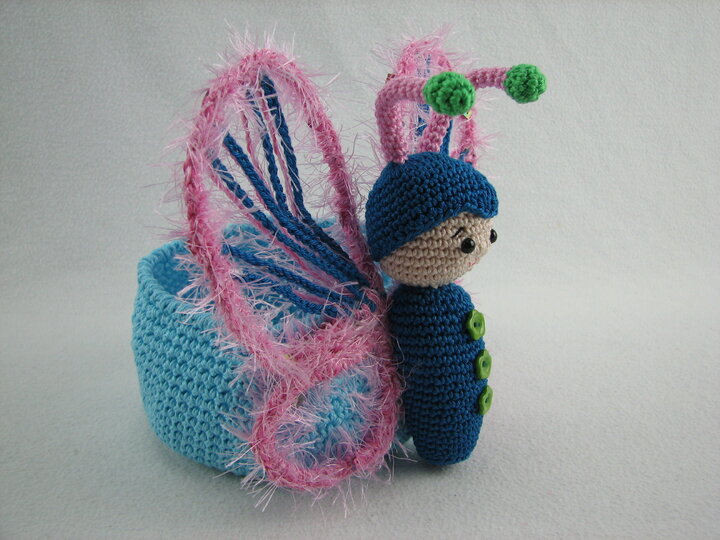 Häkelanleitung Körbchen "Schmetterling"