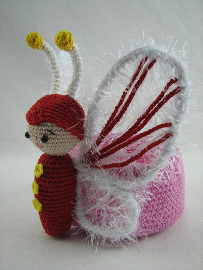 Häkelanleitung Körbchen "Schmetterling"