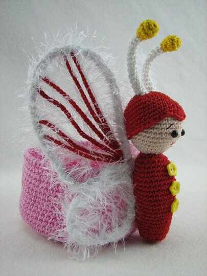 Häkelanleitung Körbchen "Schmetterling"