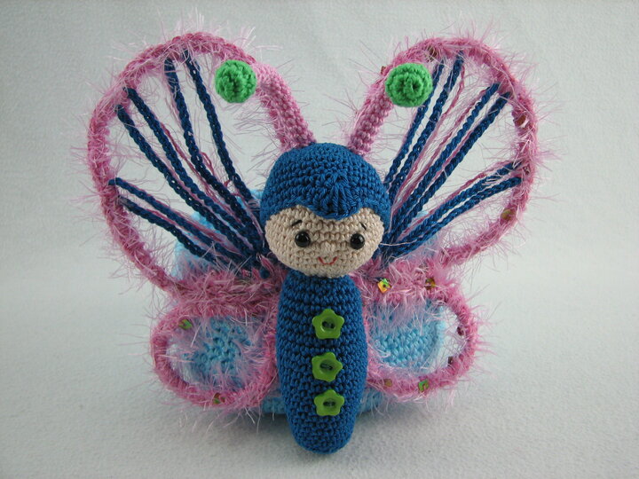 Häkelanleitung Körbchen "Schmetterling"