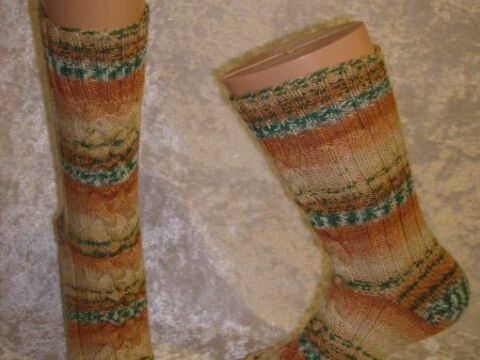 Sockenmuster Zopfband Gr 37 bis 46