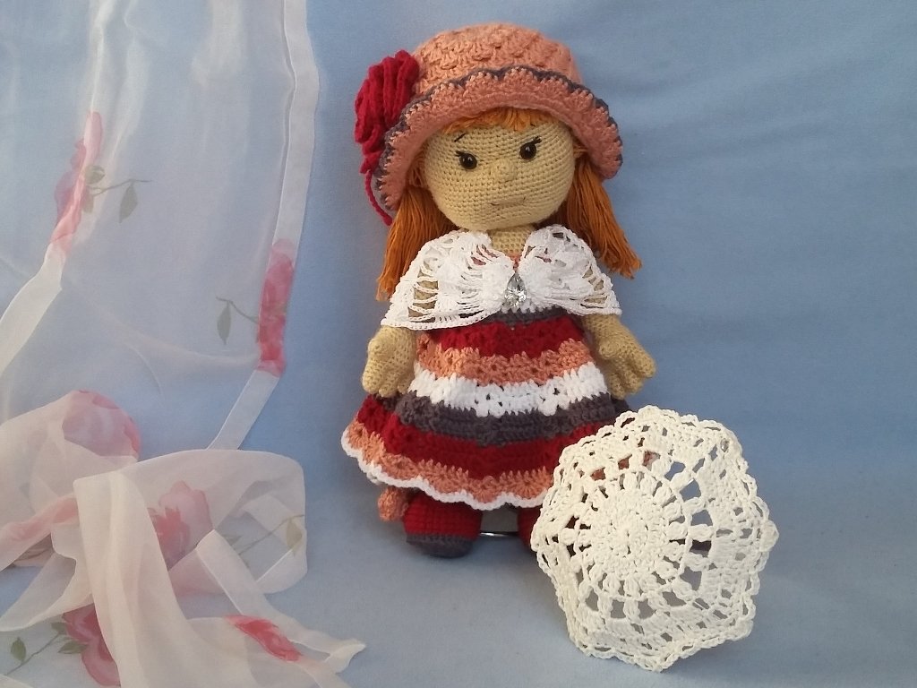 Häkelanleitung Puppenkleidung, Rosalie Pfingstrose - Bild 2