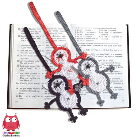 069 Crochet Pattern - Cat Baton bookmark or decor - Amigurumi PDF file by Zabelina CP
