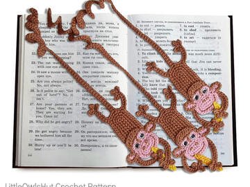 029 Crochet Pattern - Monkey bookmark or decor - Amigurumi PDF file by Zabelina CP