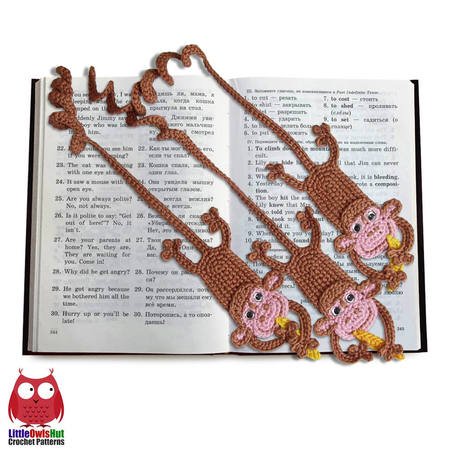 029 Crochet Pattern -  Monkey bookmark or decor - Amigurumi PDF file by Zabelina CP