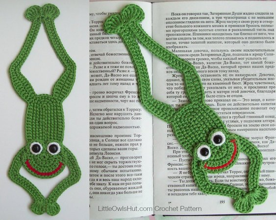 061 Crochet Pattern -  Frog bookmark or decor - Amigurumi PDF file by Zabelina CP