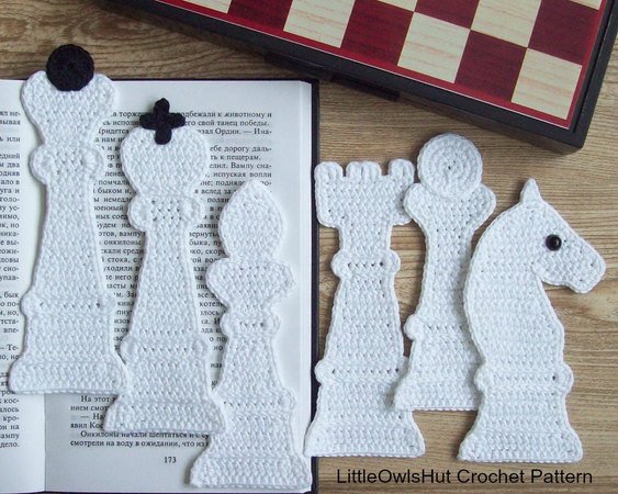 077 Crochet Pattern - Chess 6 bookmark or decor - Amigurumi PDF file by Zabelina CP