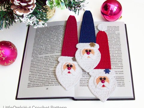 168 Crochet Pattern - Santa bookmark or decor - Amigurumi PDF file by Zabelina CP