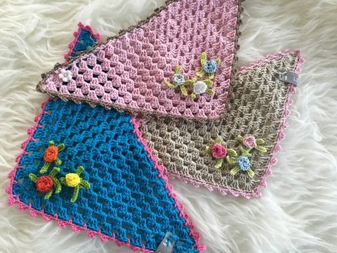 Häkel-Anleitung Romantisches Baby-Dreieckstuch mit Röschen -einfach-