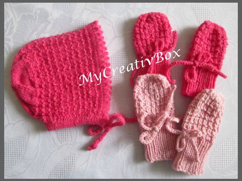 Babymütze+Handschuhe "Nick(y)",Ku 35-40, gestrickt