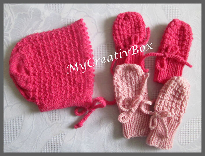 Babymütze+Handschuhe "Nick(y)",Ku 35-40, gestrickt