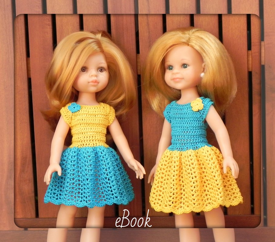 Doll dress "Fantasia" for 13-inch (30-35 cm) dolls Crochet pattern