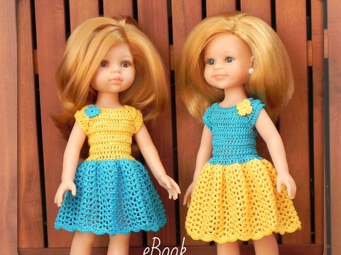 Kleid "Fantasie" für die Puppen 30-35 cm Häkelanleitung