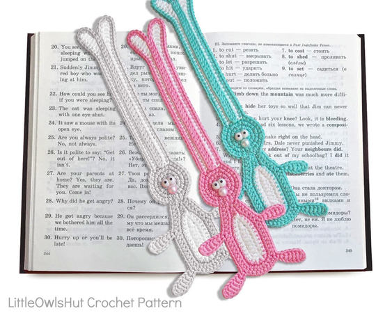 115 Crochet Pattern - Easter bunny, hare, rabbit bookmark or decor - Amigurumi PDF file by Zabelina CP