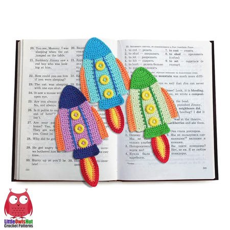 074 Crochet Pattern - Rocket bookmark or decor - Amigurumi PDF file by Zabelina CP