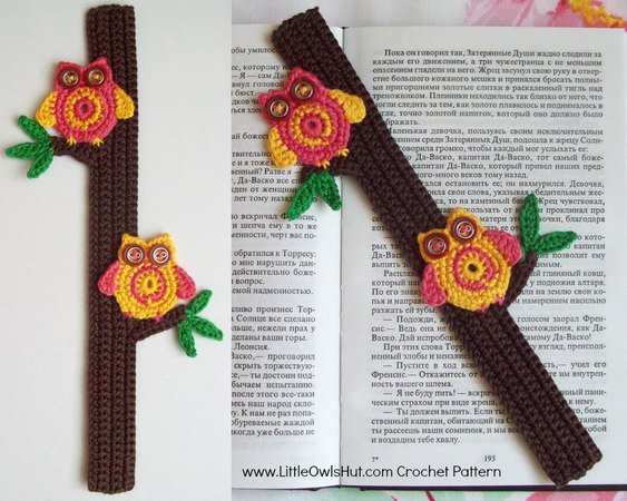 047 Crochet Pattern - Owls bookmark or decor - Amigurumi PDF file by Zabelina CP