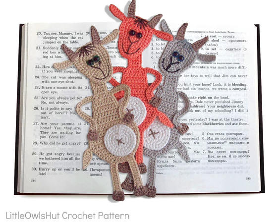 063 Crochet Pattern - Goat bookmark or decor - Amigurumi PDF file by Zabelina CP