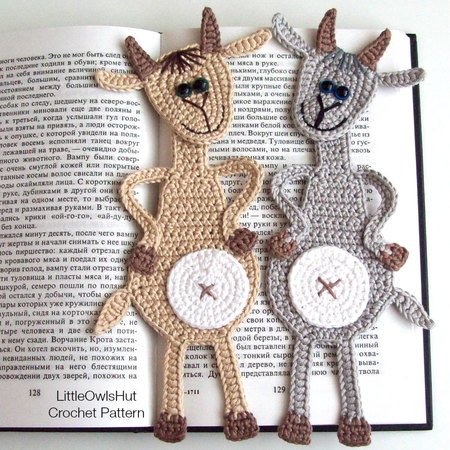 063 Crochet Pattern - Goat bookmark or decor - Amigurumi PDF file by Zabelina CP