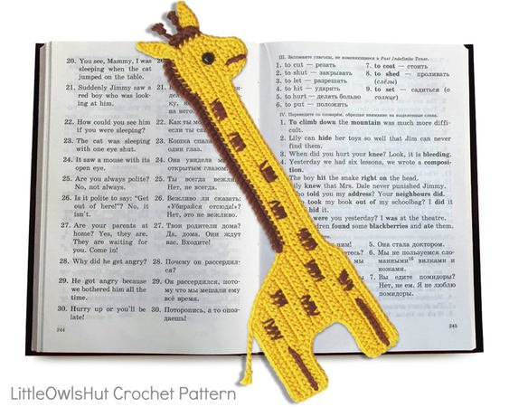 045 Crochet Pattern - GiraffE-Bookmark or decor - Amigurumi PDF file by Zabelina CP