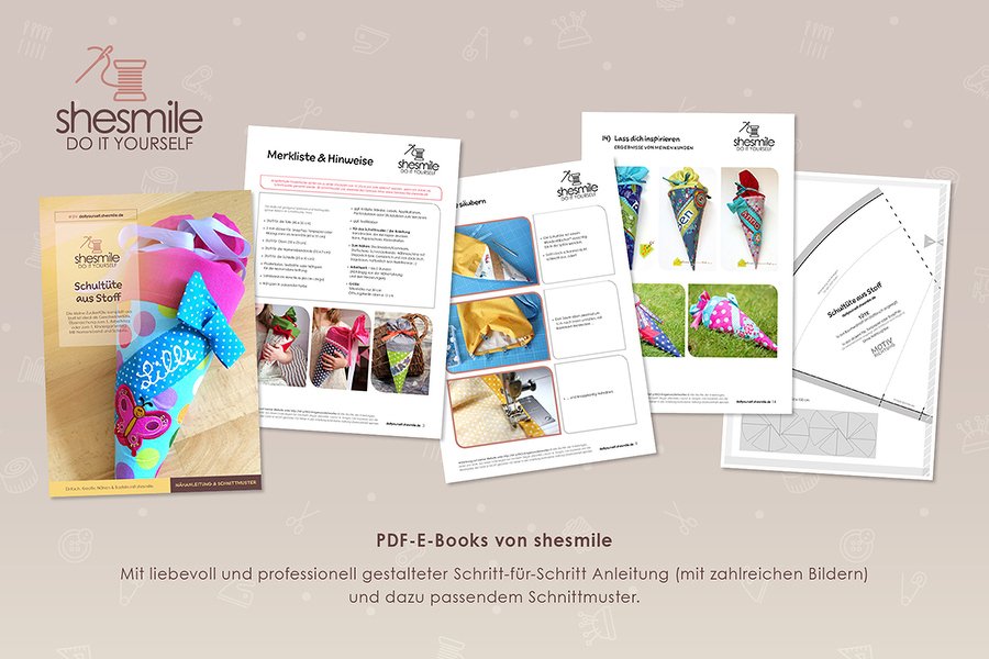 Schultüte aus Stoff (Nähanleitung &amp; Schnittmuster)