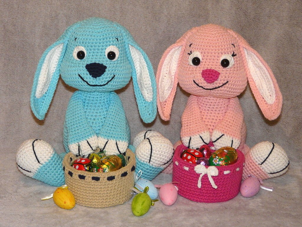 Häkelanleitung Häschen mit Osterkorb