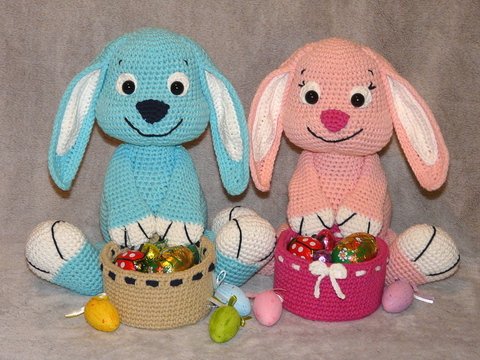 Häkelanleitung Häschen mit Osterkorb
