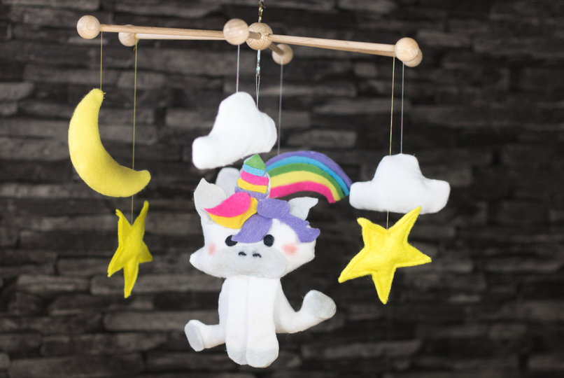 Nähanleitung: Einhorn Mobile mit Schnittmuster nähen