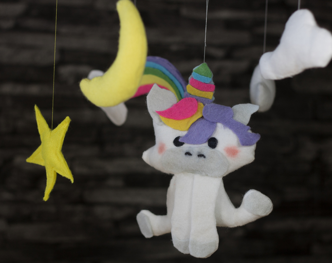 Nähanleitung: Einhorn Mobile mit Schnittmuster nähen