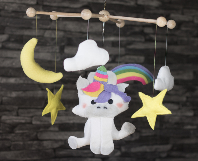 Nähanleitung: Einhorn Mobile mit Schnittmuster nähen