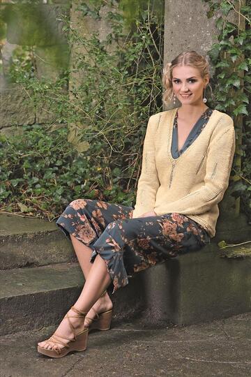 Strickanleitung Pullover mit Fallmaschen