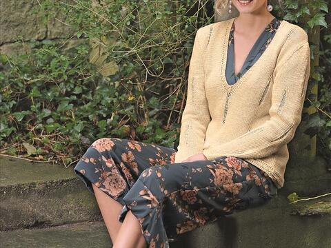 Strickanleitung Pullover mit Fallmaschen