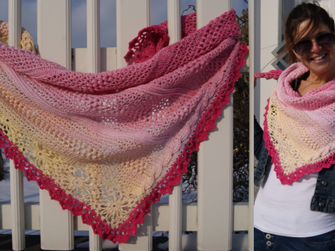 Dreieckstuch Häkelanleitung Erdbeersorbet