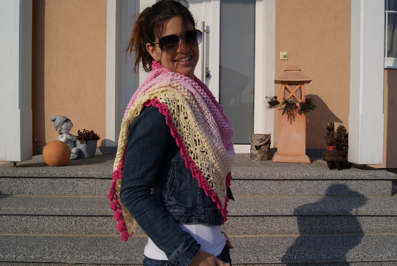 Dreieckstuch Häkelanleitung Erdbeersorbet