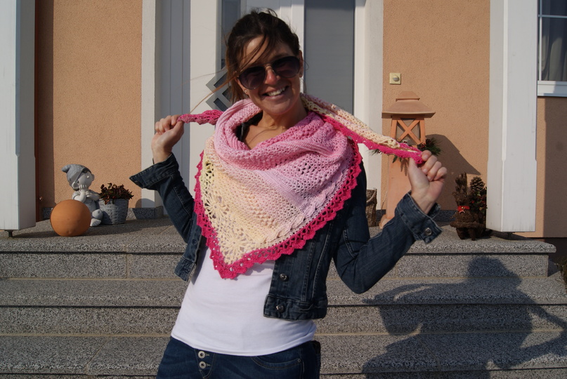 Dreieckstuch Häkelanleitung Erdbeersorbet