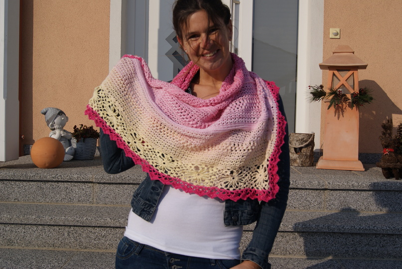 Dreieckstuch Häkelanleitung Erdbeersorbet