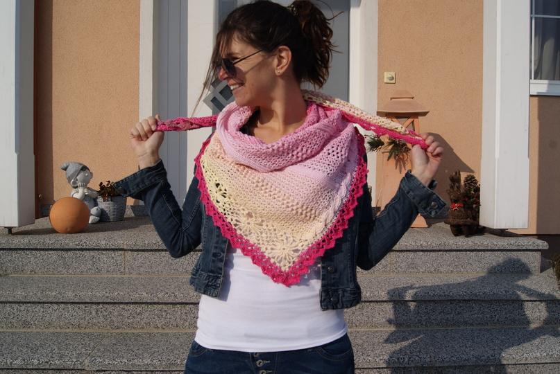 Dreieckstuch Häkelanleitung Erdbeersorbet