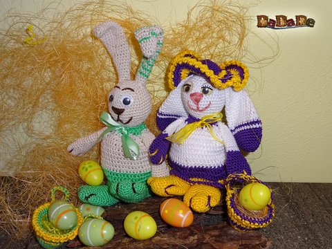 Dekoration oder Osterkalender, Hase - gehäkelt von Dadade
