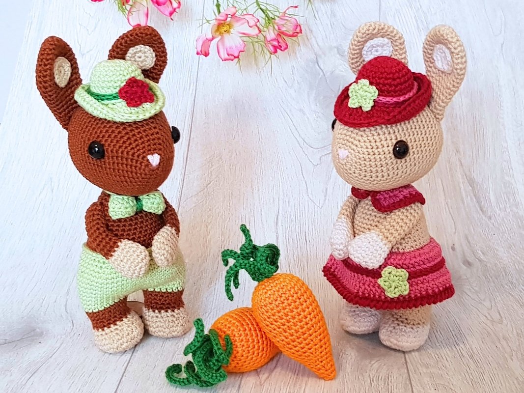 Häschen Hugo und Hetti - Amigurumi Häkelanleitung