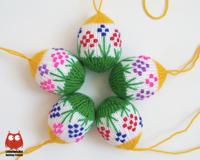 186 Knitting Pattern - Easter Egg On a Sunny Meadow - Decor by Zabelina CP