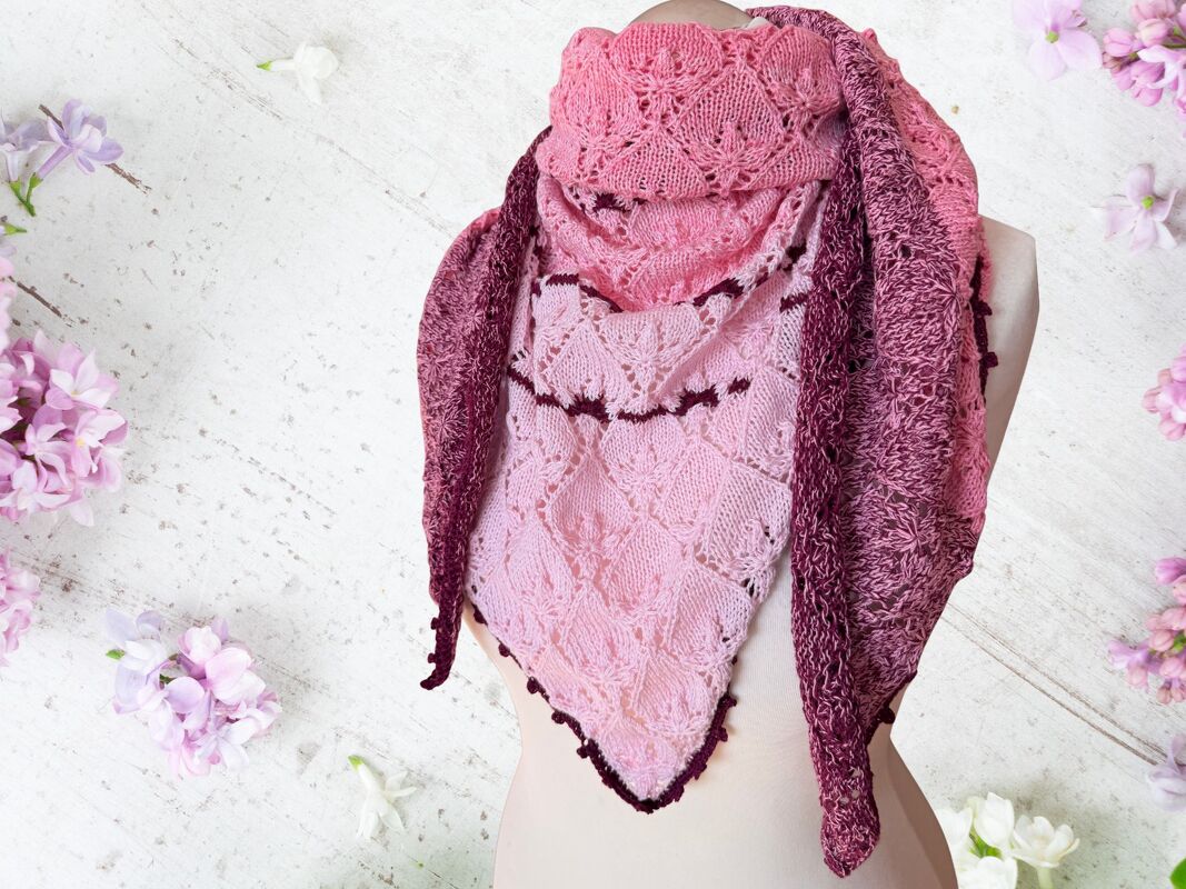 Strickanleitung für Dreieckstuch Fliederknospen - Bild 8