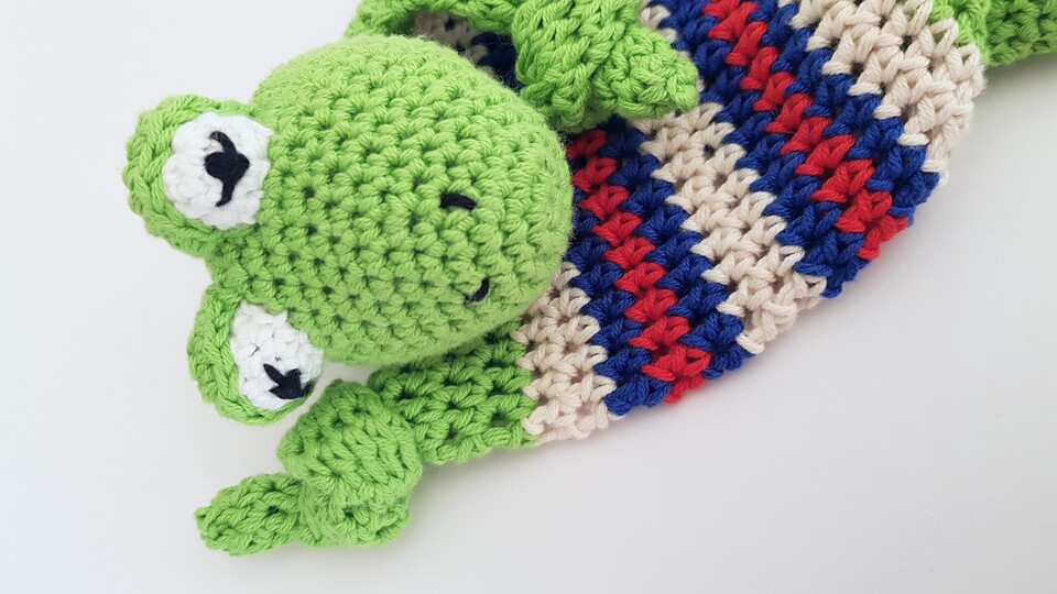 Häkelanleitung Schmusetuch Frosch Fimo