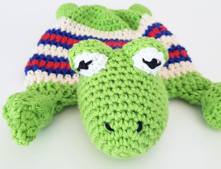 Häkelanleitung Schmusetuch Frosch Fimo