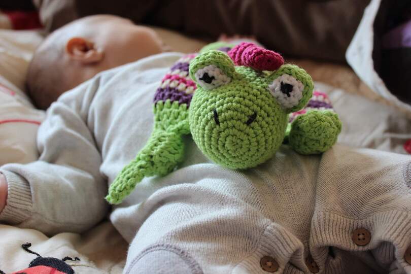 Häkelanleitung Schmusetuch Frosch Fimo