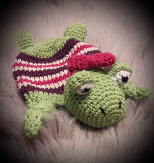 Häkelanleitung Schmusetuch Frosch Fimo