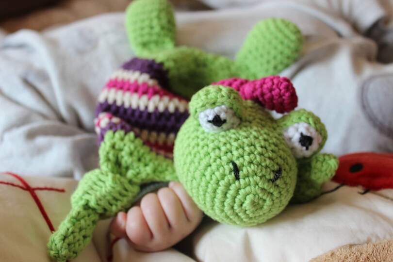 Häkelanleitung Schmusetuch Frosch Fimo